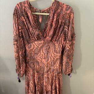 Free People mirage Paisley Maxi Dress in Pink and Purple size 4